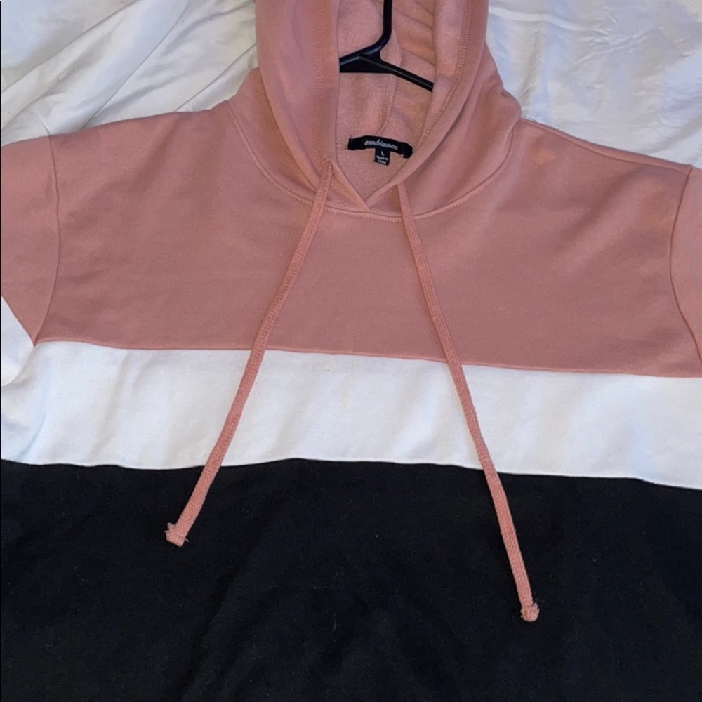 Pink, black, white hoodie size large